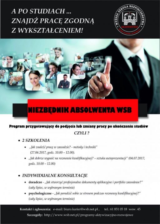 „Niezbędnik Absolwenta WSB” – program przygotowujący do podjęcia lub zmiany pracy po ukończeniu studiów