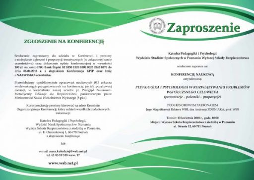 Pedagogika i psychologia w rozwiązywaniu problemów współczesnego człowieka