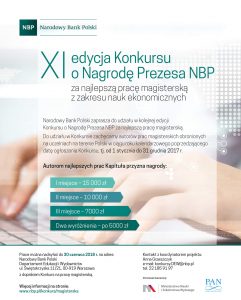 Konkurs o Nagrodę Prezesa NBP za najlepszą pracę magisterską oraz doktorską i habilitacyjną
