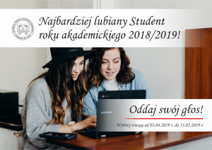 Wyniki wyborów na najbardziej lubianego studenta i nauczyciela roku akademickiego 2018/2019