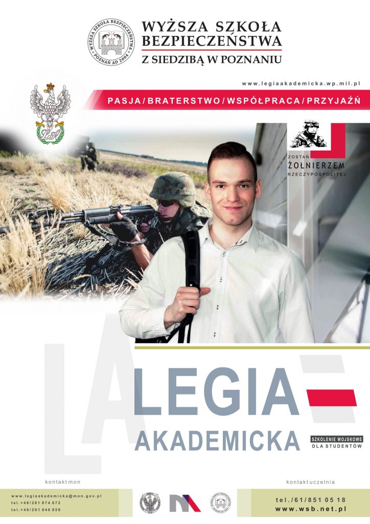 Legia akademicka - Wyższa Szkoła Bezpieczeństwa - plakat Legia akademicka - Wyższa Szkoła Bezpieczeństwa - plakat