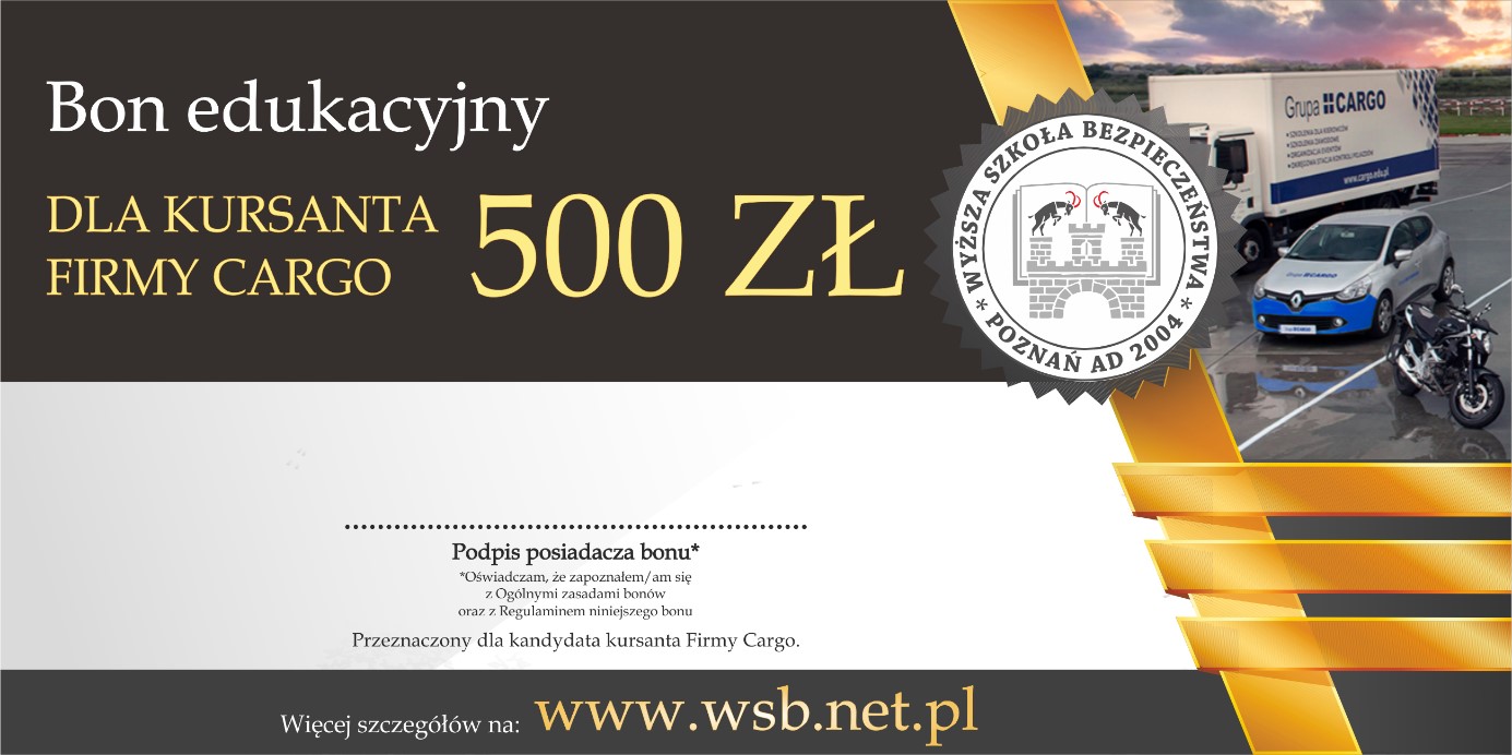 Bon edukacyjny dla kursanta firmy Cargo - WSB Bon edukacyjny dla kursanta firmy Cargo - WSB