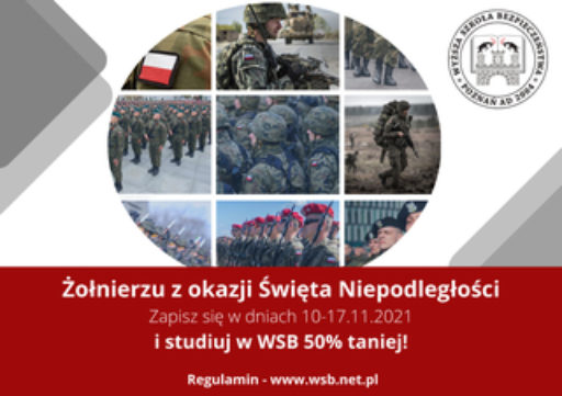 Żołnierze Wojska Polskiego – 50% zniżki w opłatach za studia