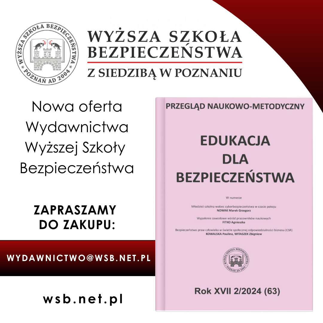 Oferta Wydawnictwa WSB: Przegląd Naukowo–Metodyczny Rok XVII 2/2024 (63)